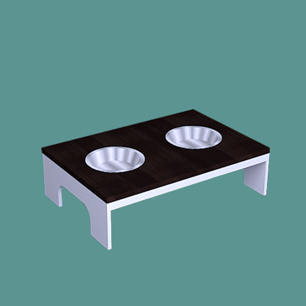 Dog food table - Wenge color Dog food table wenge in green background